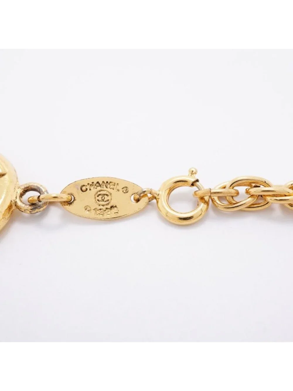 Chanel Bracelet Vintage CC Logo Round Circle Gold Plated